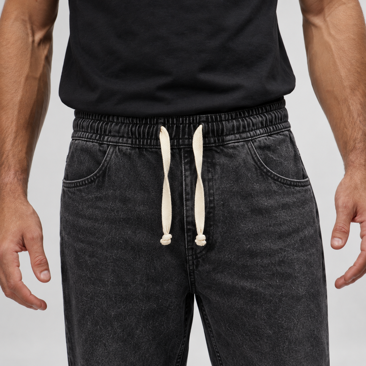 Antrasit · Formmen Jogger Pantolon — ön bel ve kesim yakın planı