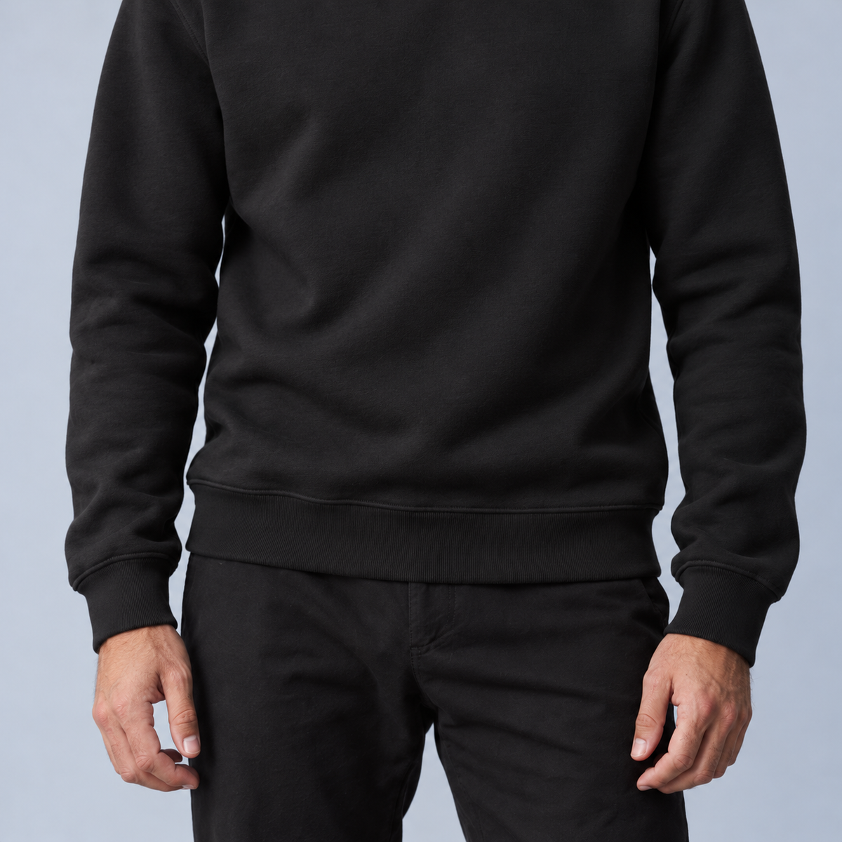 Siyah · Formmen Sweatshirt — etek ribanası detayı