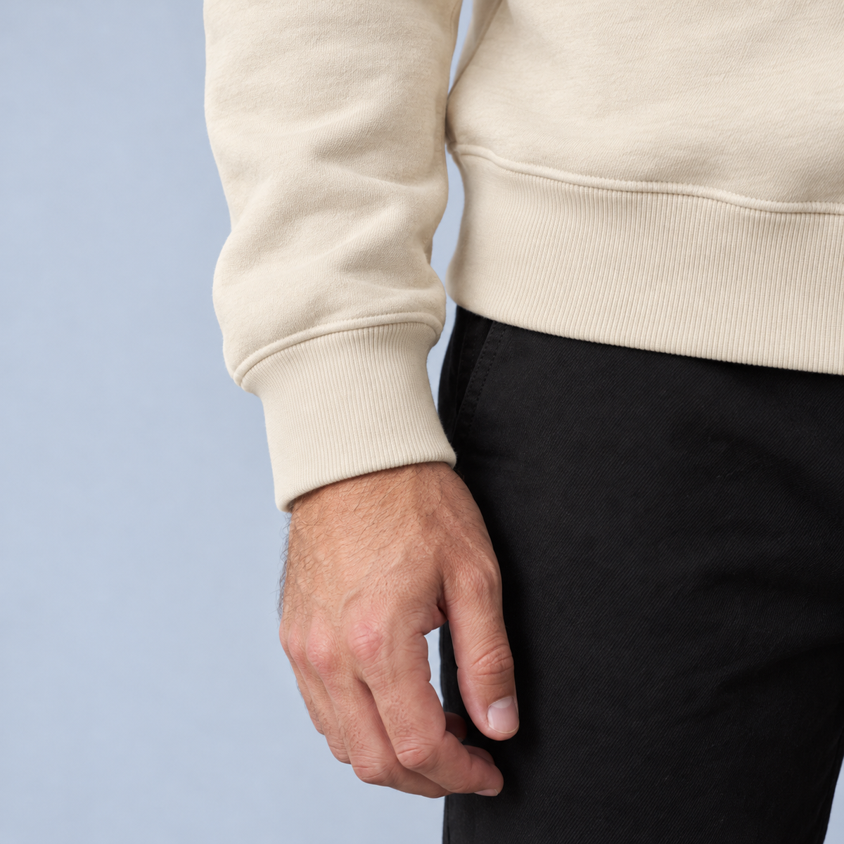 Krem · Formmen Sweatshirt — kol ucu detayı