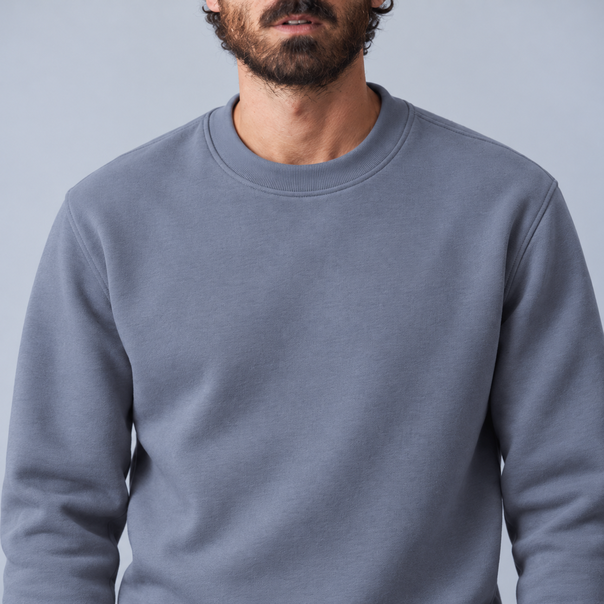 Füme Mavi · Formmen Sweatshirt — yaka ve göğüs detayı
