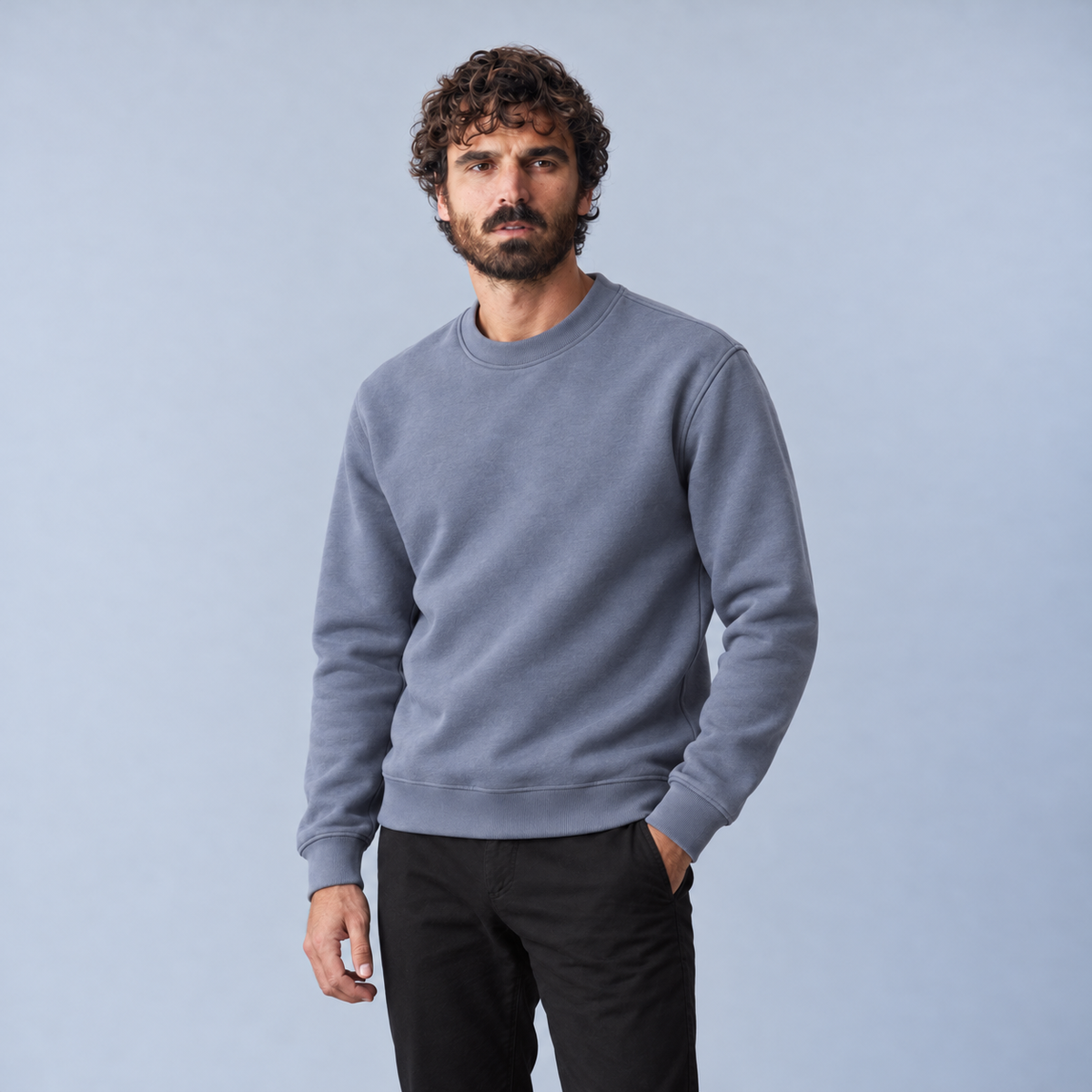 Füme Mavi · Formmen Sweatshirt — üç çeyrek farklı poz