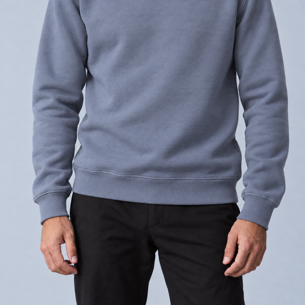 Füme Mavi · Formmen Sweatshirt — etek ribanası detayı